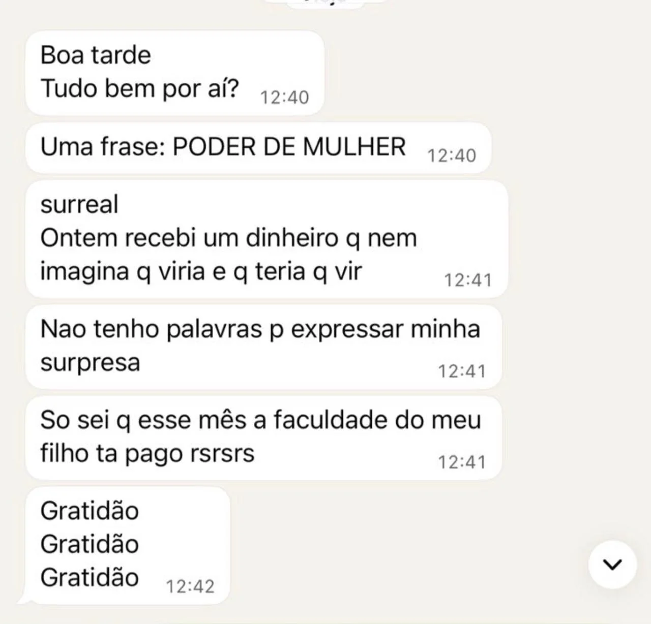 Depoimento original de participante 15 do Destrave a Prosperidade