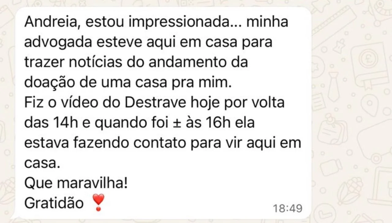 Depoimento original de participante 8 do Destrave a Prosperidade