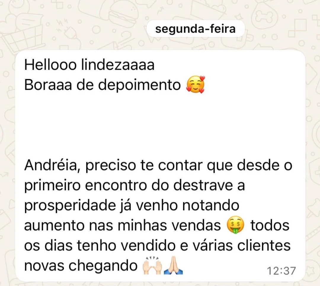 Depoimento original de participante 1 do Destrave a Prosperidade